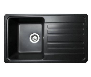 Кухонна мийка із штучного каменю VERSAL black shine