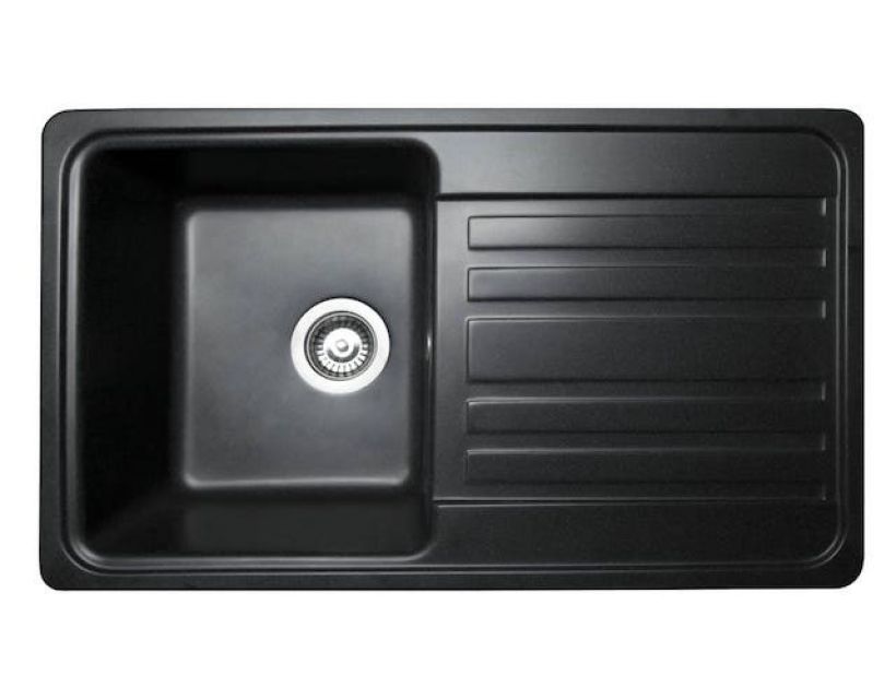 Кухонна мийка із штучного каменю VERSAL black shine