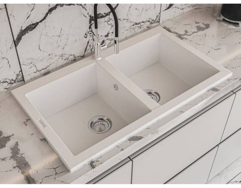 Кухонна мийка зі штучного каменю WESTEROS white