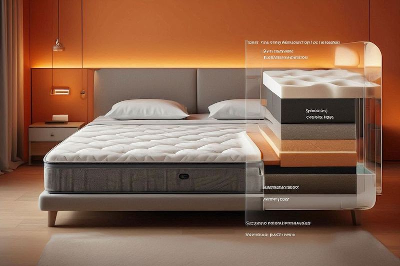 Беспружинные матрасы ортопедические анатомические бесшумные латекс Memory Foam для пары аллергиков