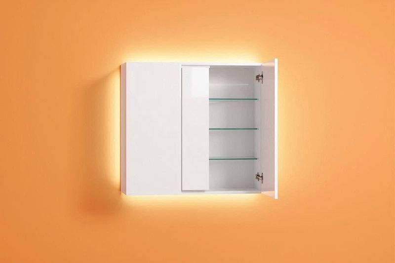 Зеркальный шкаф для ванной купить с LED подсветкой 60-120 см белый черный навесной