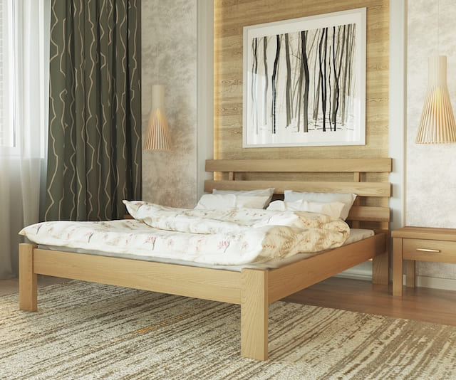 купить деревянную кровать Асоль Лев из массива бука, цвета на выбор